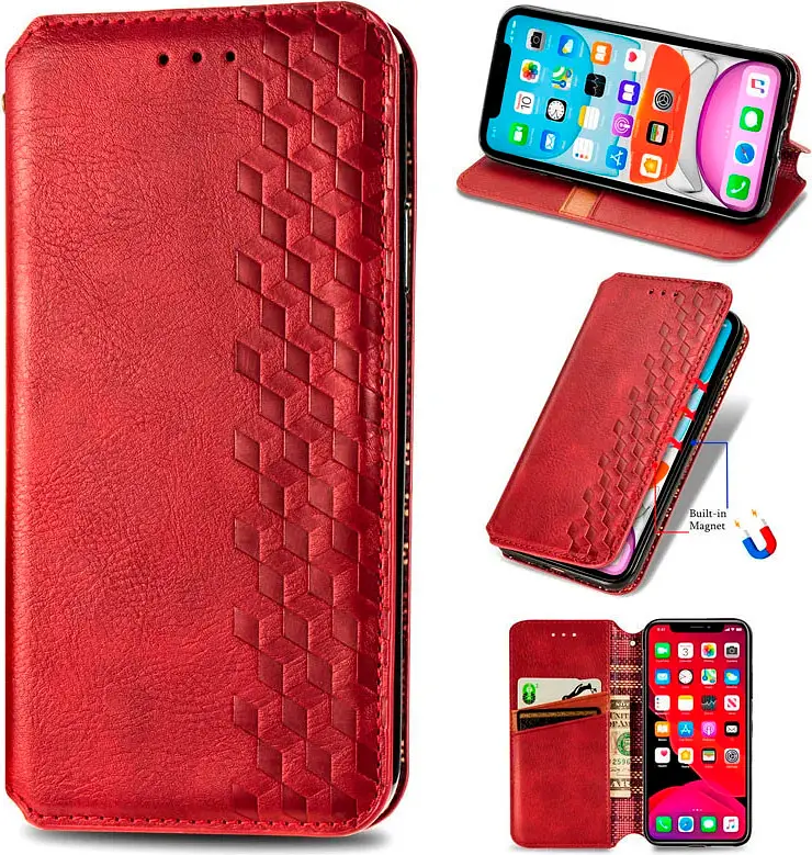 Чехол-книжка GETMAN Cubic Cover Case для Samsung Galaxy M14 5G Red [85847] - фото 4