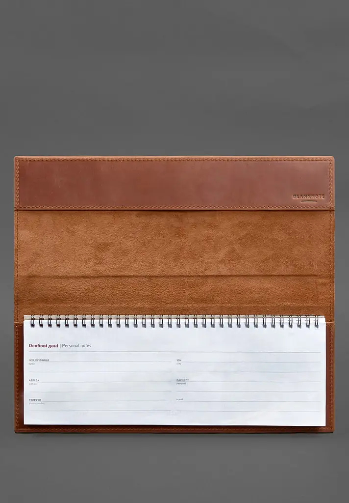 Настольный планер с блоком на пружине светло-коричневый Crazy Horse - фото 3