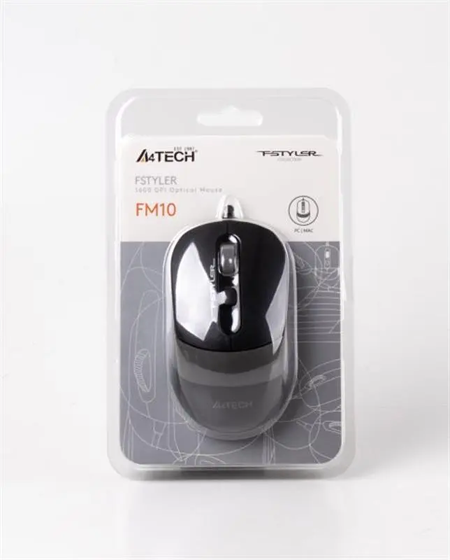 Миша A4Tech FM10 Black/Grey USB - фото 5