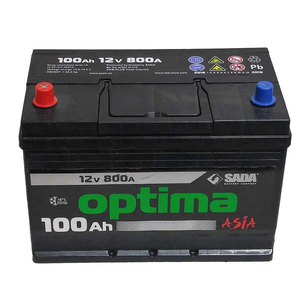 Автомобильный аккумулятор Optima Asia 6СТ-100 (+/-) 12В 100Ач 800А - фото 2