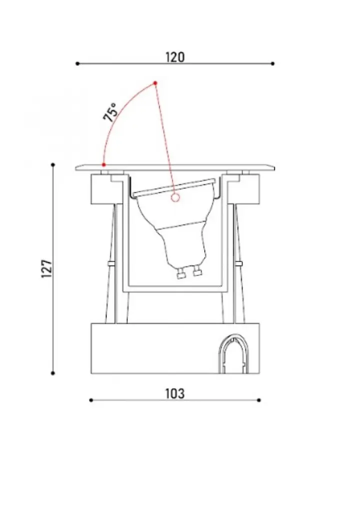 Светильник грунтовий KLOODI KDGL-SC120X120 GU10 ADJ HC - фото 3