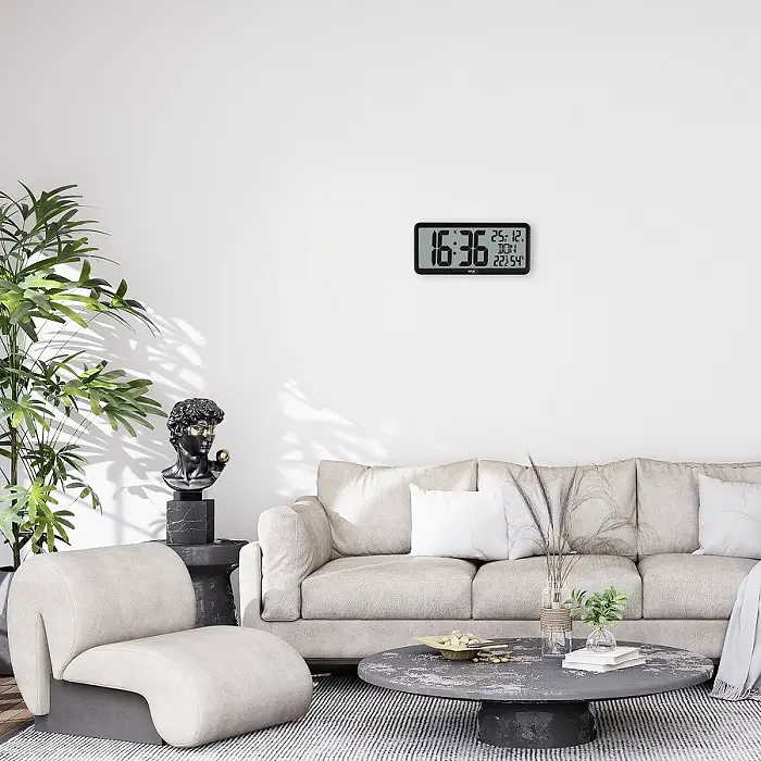 Часы настенные цифровые TFA черный 356x27x161 мм (60452501) - фото 6