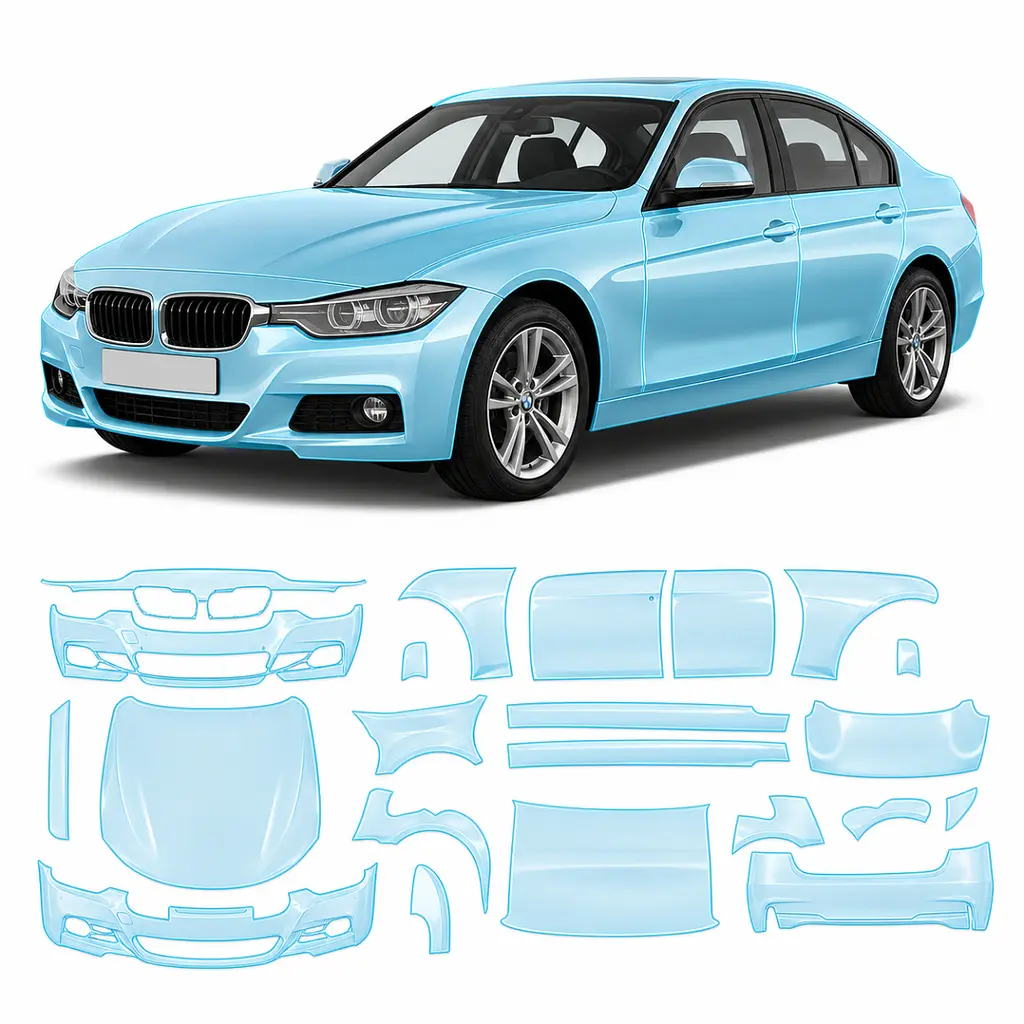 Антигравійна захисна бронеплівка за лекалами для BMW 3 Series F30 2012-2015 - повний кузов
