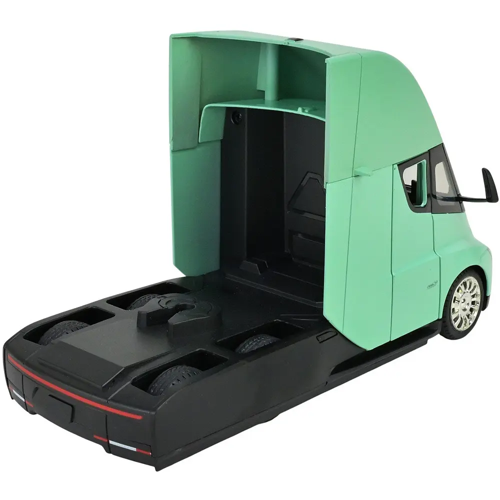 Колекційна металева модель вантажівки Автопром Tesla Semi Truck із зарядною станцією, інерцією, світлом та звуком 1:24 - фото 3