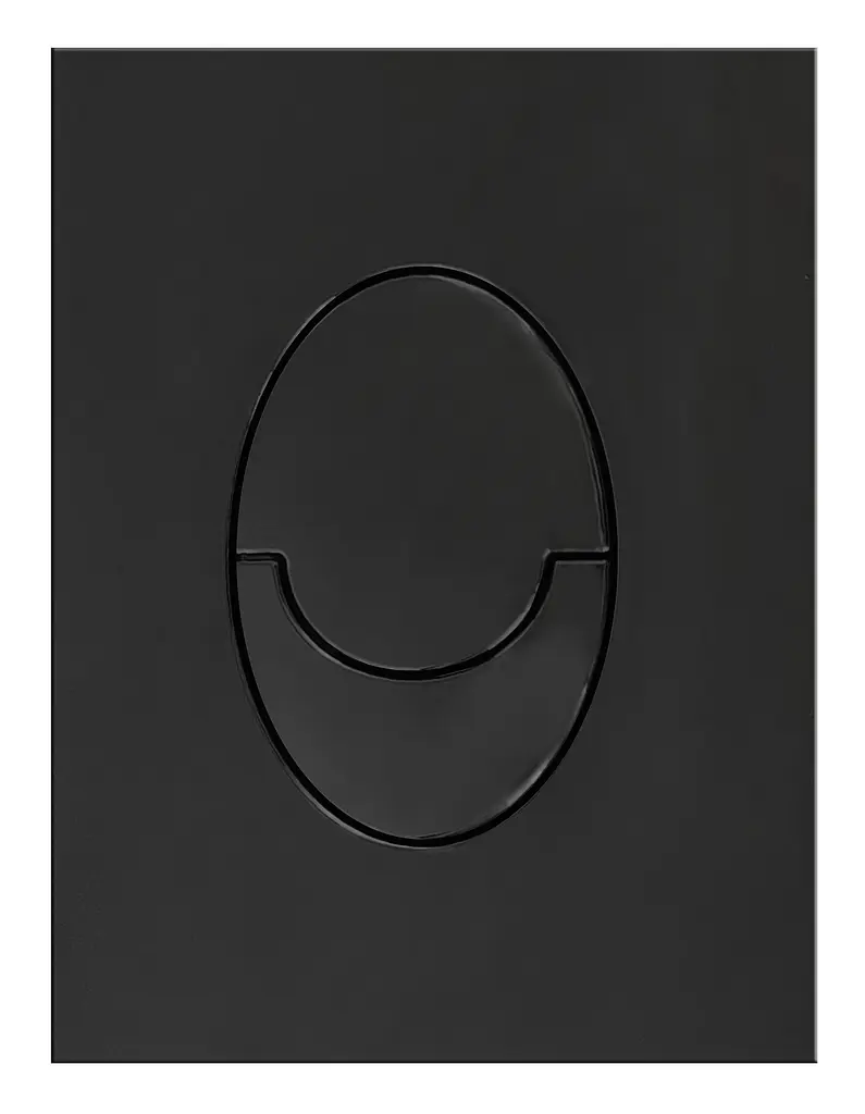 Панель змиву пластикова Koer KT-0606-05 157x198x3mm, кнопка закруглена KR5343, Чорний матовий - фото 4