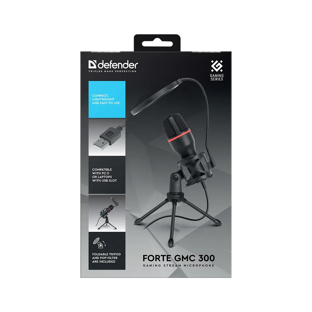 Мікрофон Defender Forte GMC 300 USB 1.5 м (64631) - фото 8