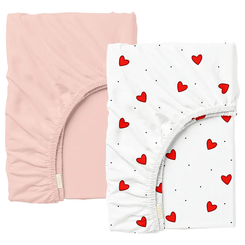 Набір простирадло на резинці 90х200 ROSE HEARTS COSAS (4822052398425)
