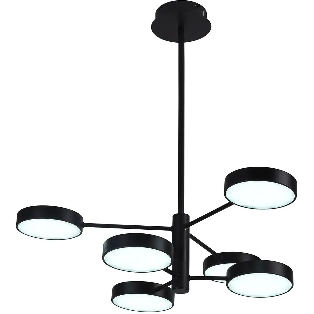 Світильник стельовий Miorro LED Fiori з пультом ДУ 70W 2700-6000К чорний (51-313-002) - фото 3