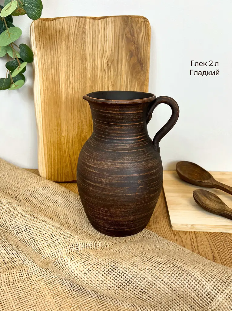 Столовий сервіз керамічного (глиняного) посуду для Борщу на 6 чоловік Гладкий - фото 9