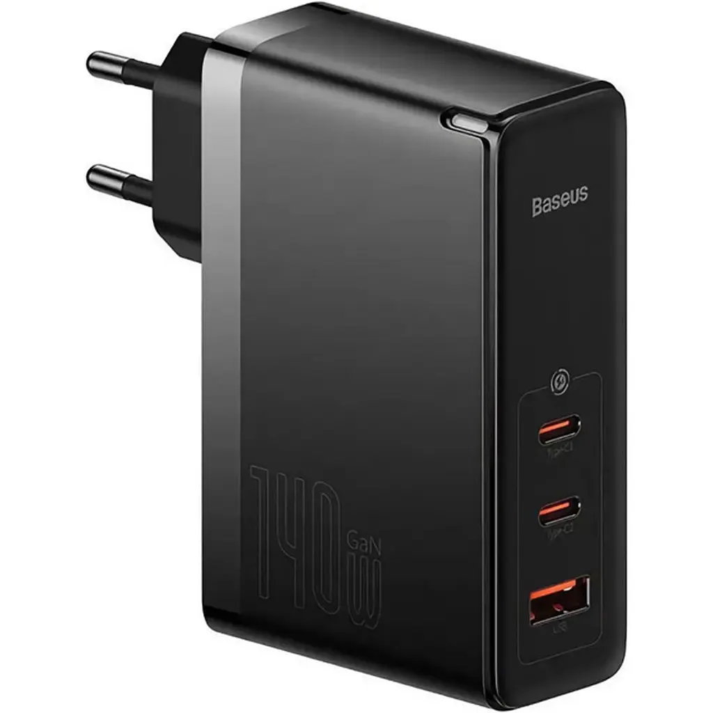 Мережевий зарядний пристрій Baseus GaN5 Pro Fast Charger 140W + Cable USB-C to USB-C Black [CCGP100201] [136666] - фото 2