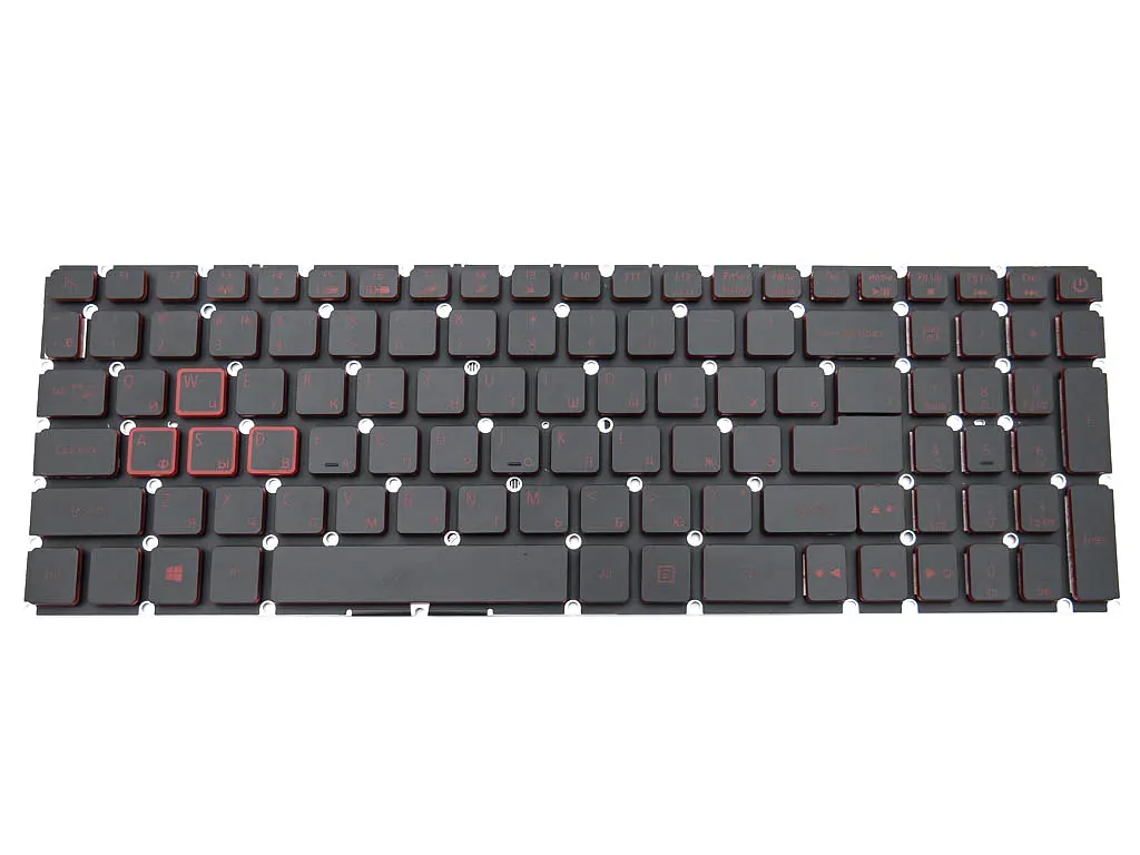 Клавіатура для ACER Nitro 5 AN515-41, AN515-42, AN515-51, AN515-52, AN515-53 (RU Black, RED leter з підсвіткою) - фото 3