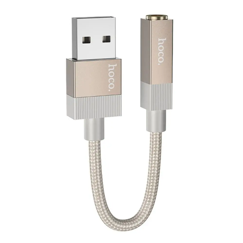 Адаптер переходник Hoco UPA32D USB to Jack 3.5 золотистый - фото 3