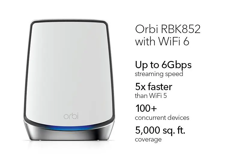 NETGEAR Система WiFi-Mesh Orbi RBK852 AX6000, 2мод, білий - фото 4