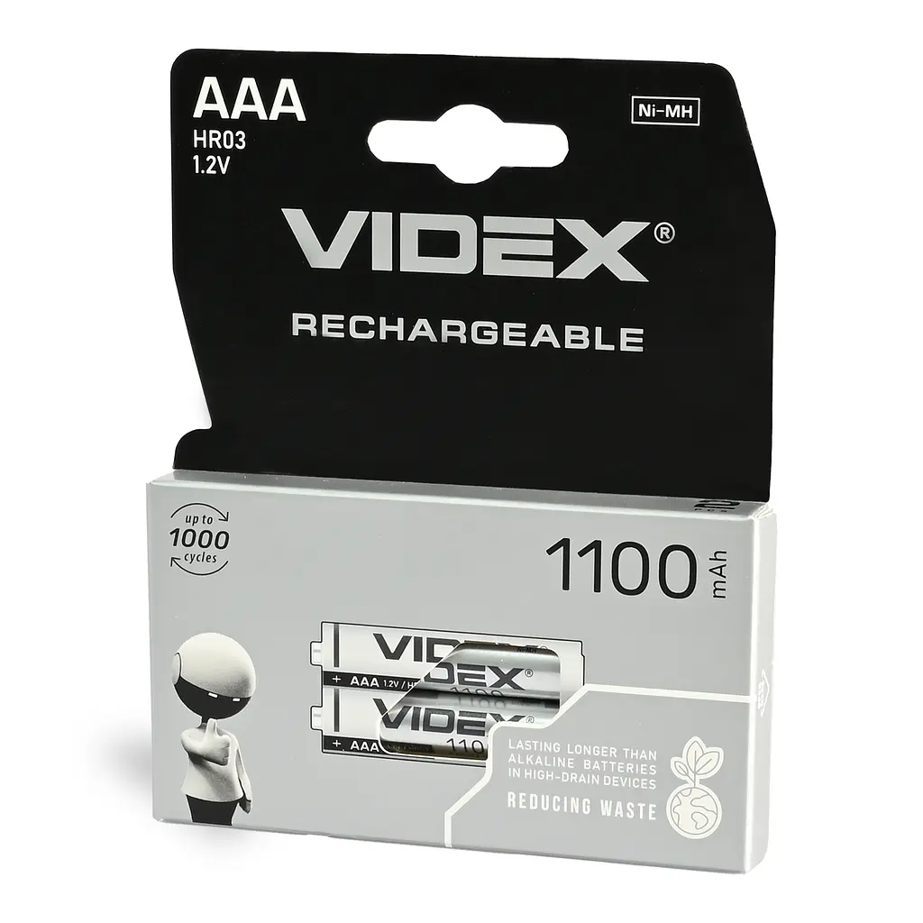 Акумулятори Videx HR03/AAA 1100mAh double blister/2шт VIDEX (23337-000)