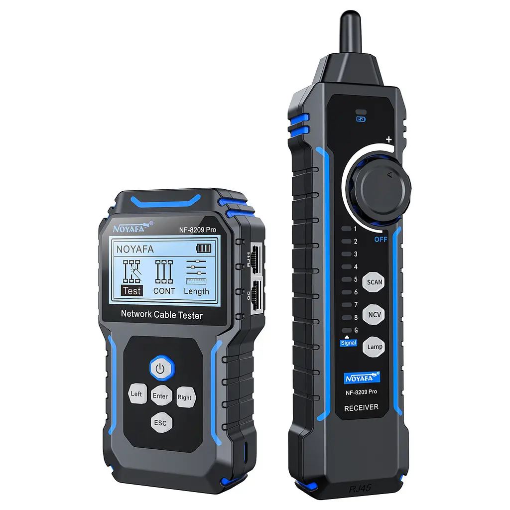 Кабельний тестер Noyafa NF-8209 pro Мережний тестер кабелю, трасошукач, PoE тестер, вимірювання довжини кабелю (19405) - фото 4