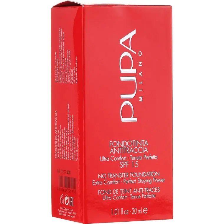 Тональная основа Pupa No Transfer Foundation тон 02 (Light Beige) 30 мл (51702) - фото 3