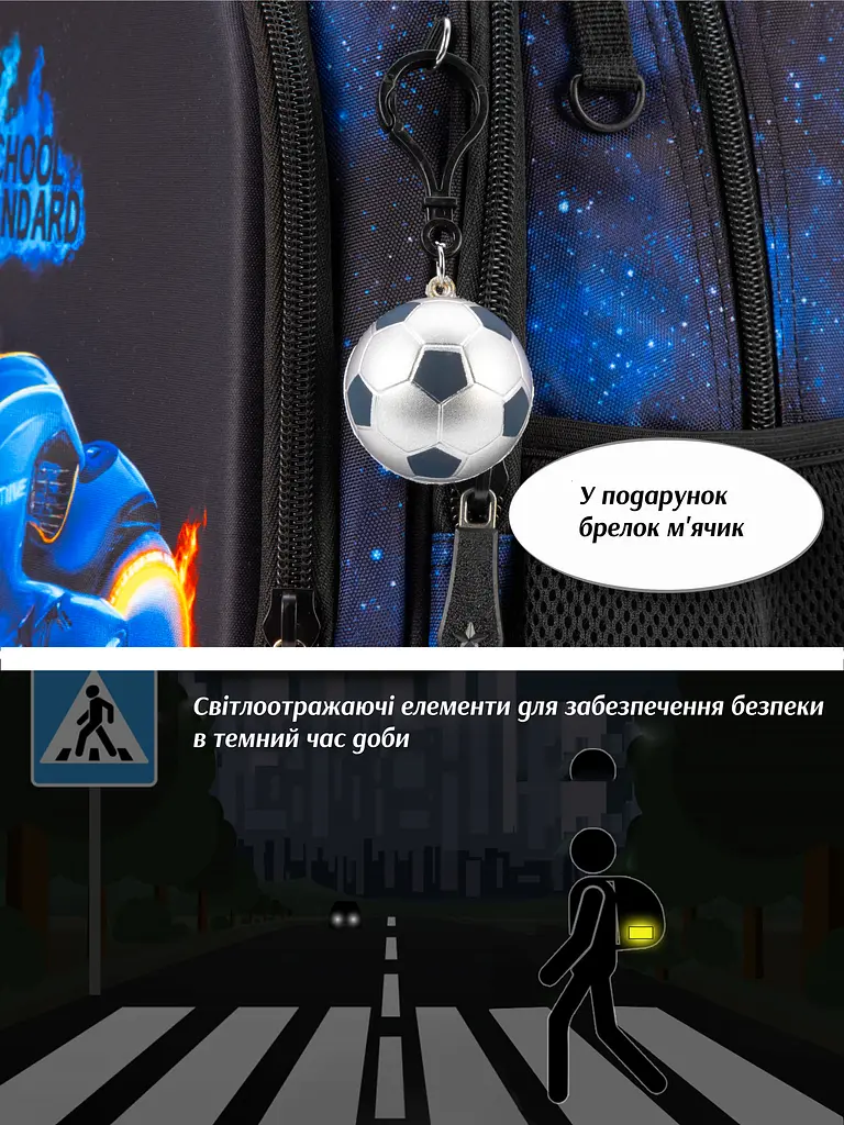 Ортопедичний шкільний рюкзак 6 в 1 для хлопчика School Standard 38х30х18 см для молодших класів (SET 150-43) - фото 6