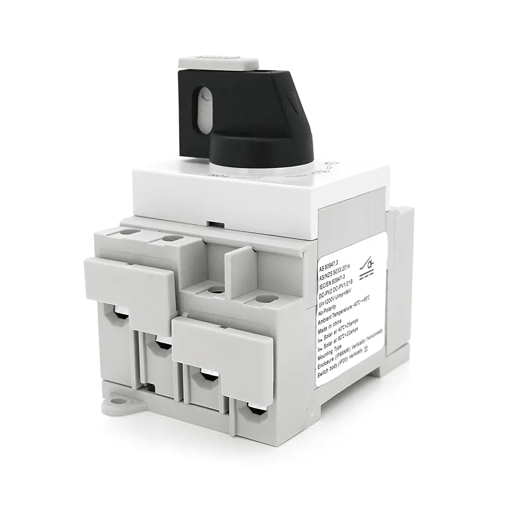 Поворотний вимикач зовнішнього монтажу HGN4-L1-25, DC1000V, 25A, 2P, IP66, Grey - фото 3