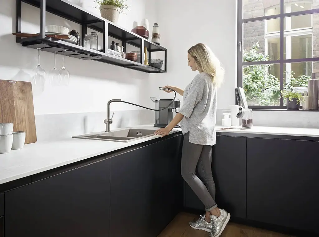 Змішувач Hansgrohe Talis 270 1jet кухонний з витяжним виливом Sbox 72809340 Brushed Black Chrome Шліфований чорний хром - фото 3