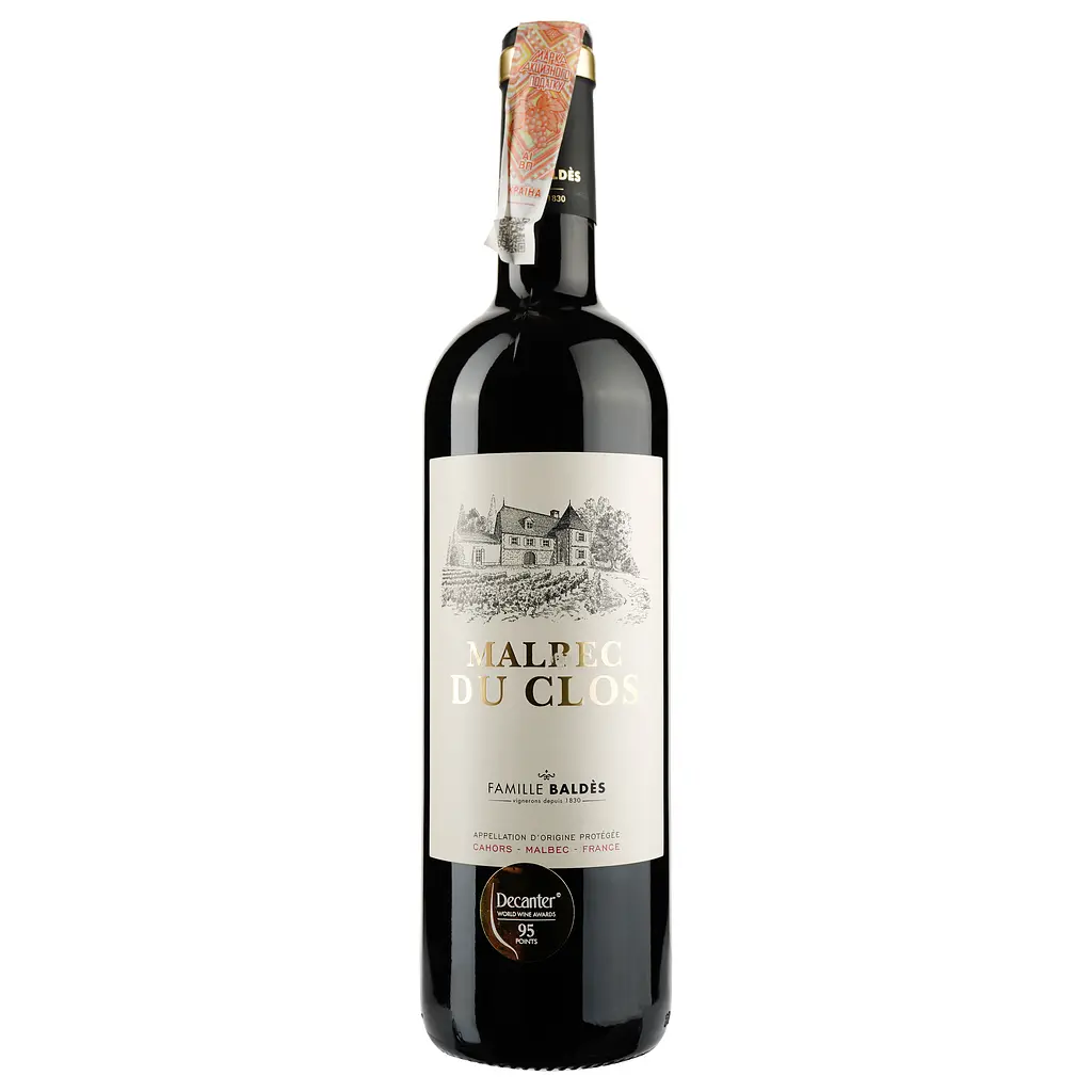 Вино Jean-Luc Baldes Cahors AOC Malbec du Clos, 13,5%, 750 мл (596839) - фото 1