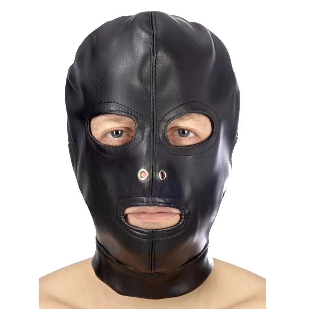 Маска Fetish Tentation Open Mouth and Eyes BDSM Hood (чорний)