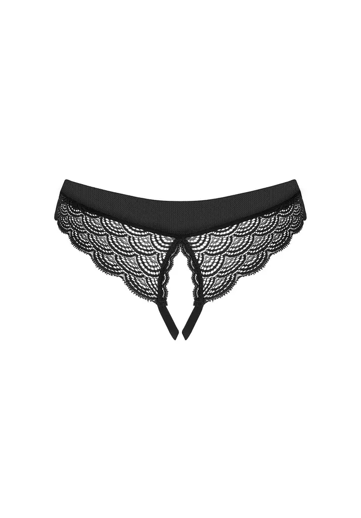 Трусики-стрінги Obsessive Chemeris Crotchless M/L чорний - фото 8