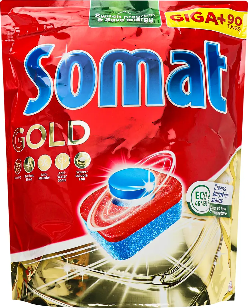 Таблетки для миття посуду у посудомийній машині Somat Gold, 90 таблеток - фото 4
