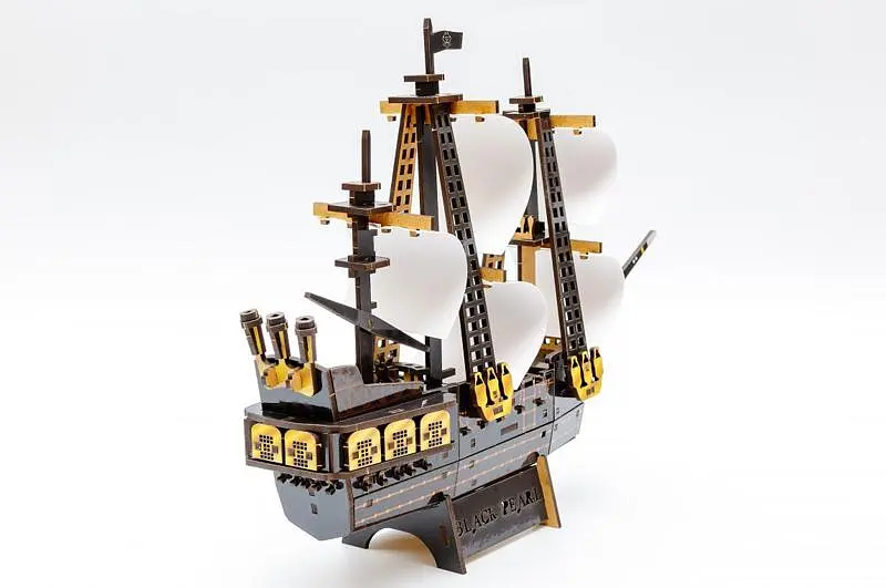 Дерев'яний 3D конструктор "Піратський корабель" Puz-00928 р. 34 x 27 x 9см PuzzleOk - фото 2