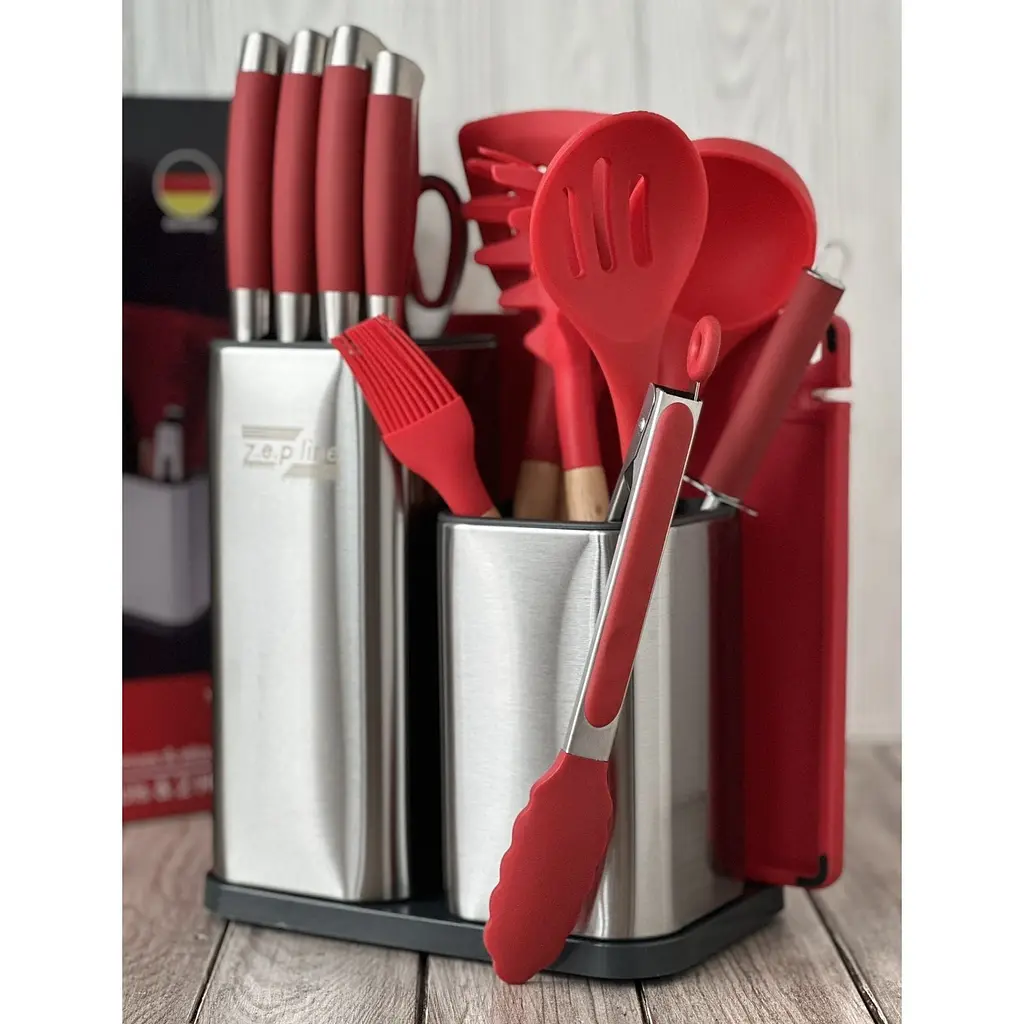 Набір кухонного приладдя Zepline ZP-047, 17 предметів червоний (43273-ZP-047_1280) - фото 2