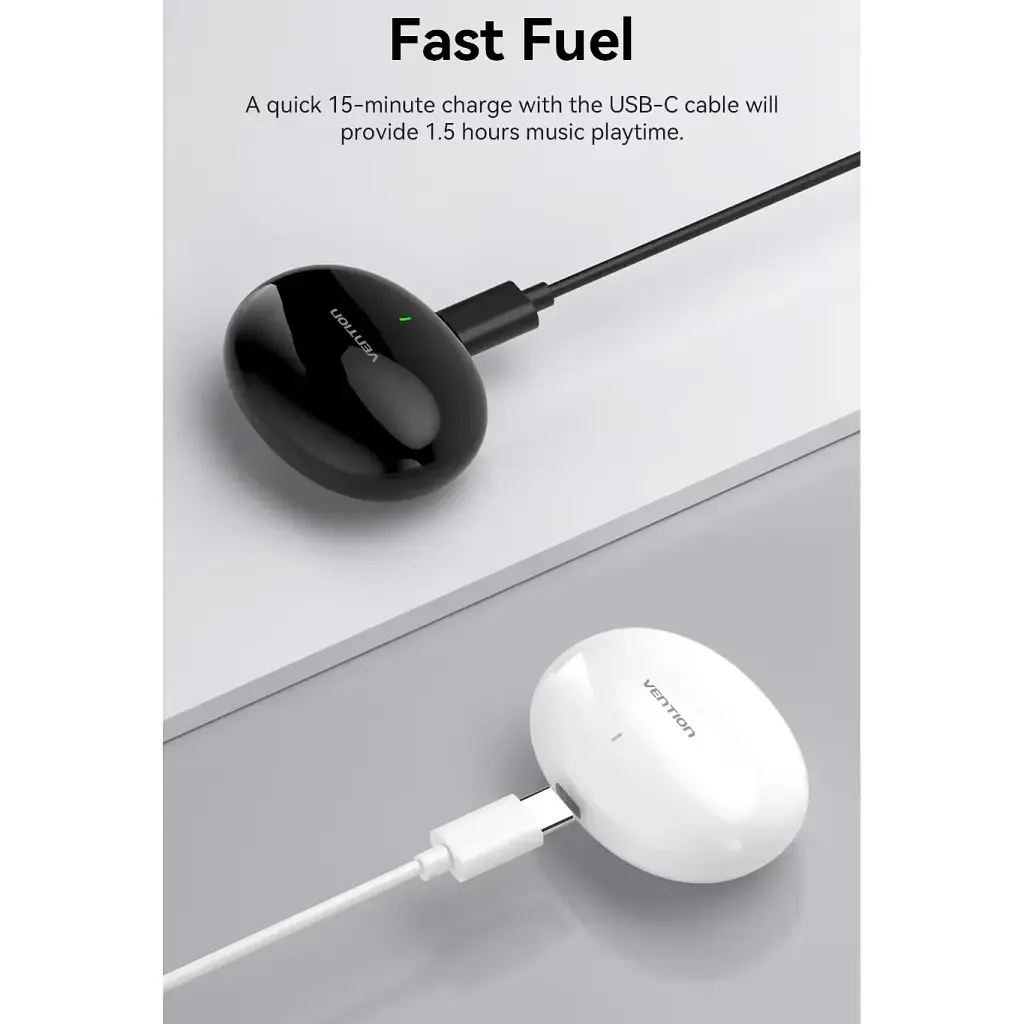 Наушники TWS Vention Elf Earbuds E01 Black - фото 3