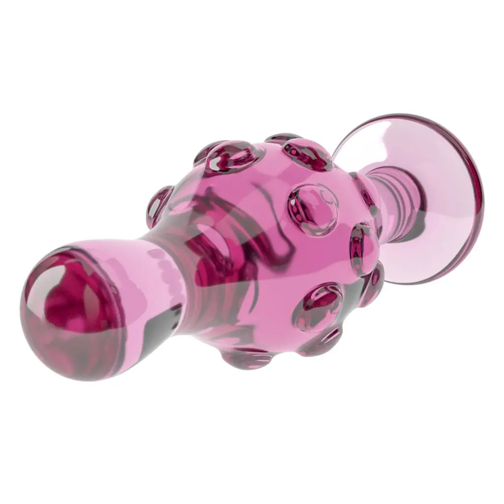 Анальна пробка Lovetoy Glass Romance GS17 11.3 см (рожевий) - фото 3