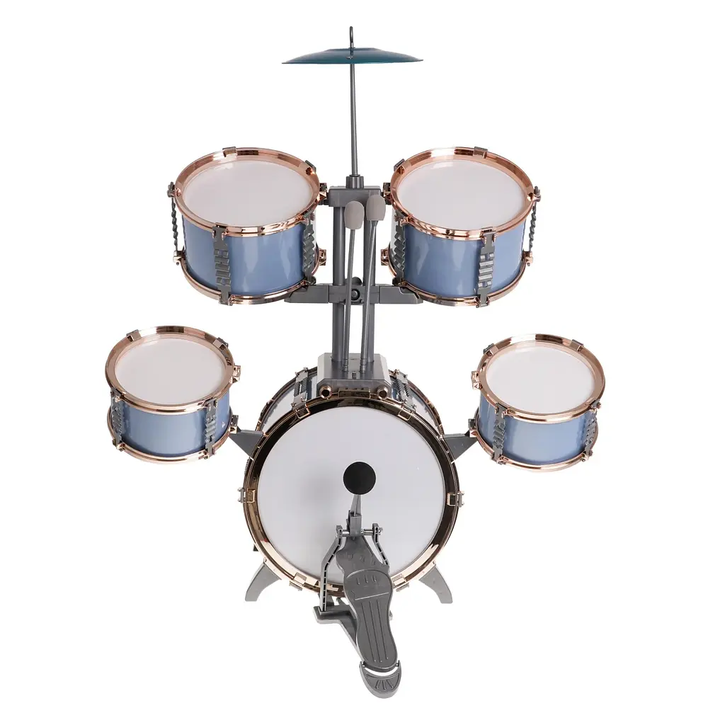 Барабаны Ramiz для детей, с металлической пластиной, стул цвет синий 586-386 - фото 4