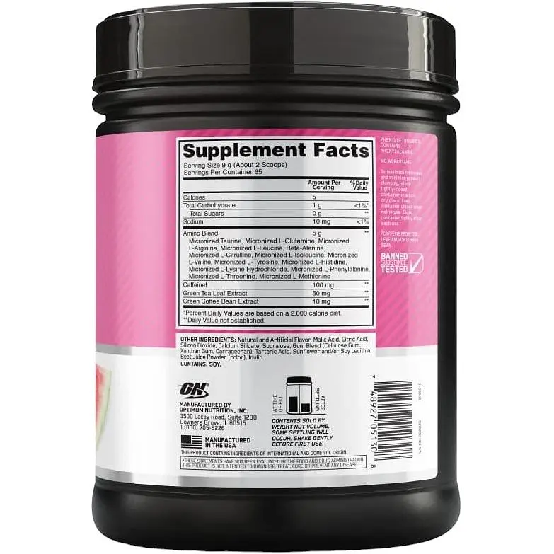 Амінокислотний комплекс Optimum Nutrition Essential Amino Energy Watermelon 585 г - фото 2