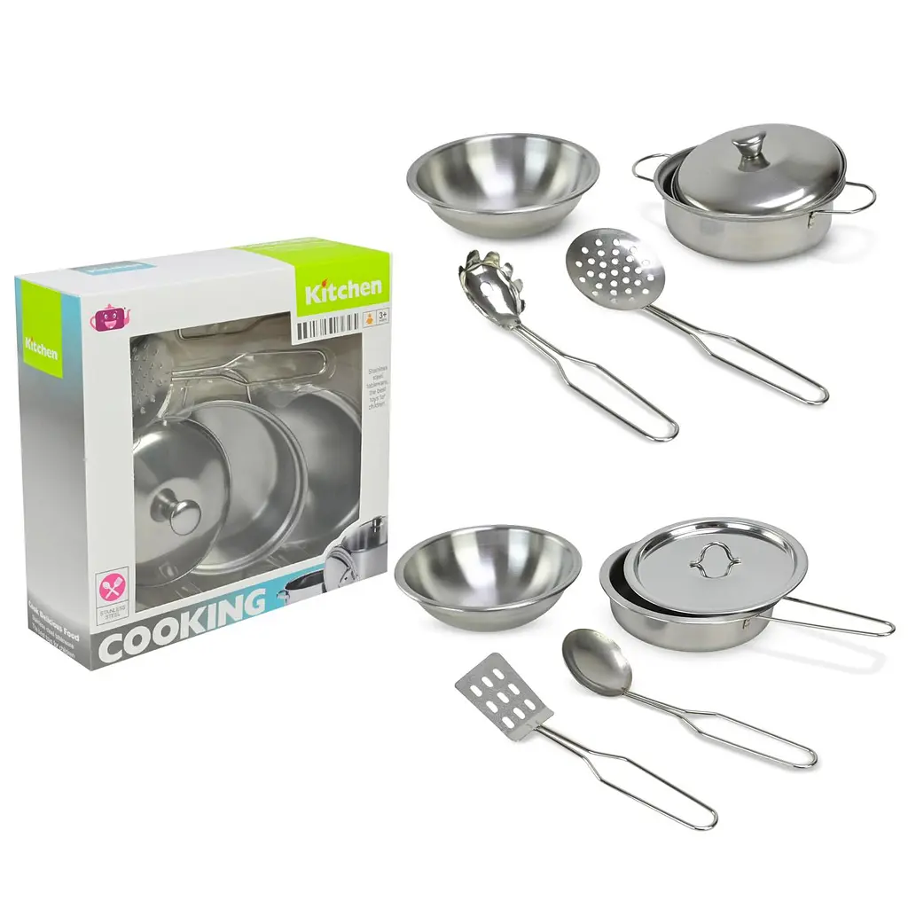 Ігровий набір кухонного посуду з нержавіючої сталі Cooking (555-BX052)