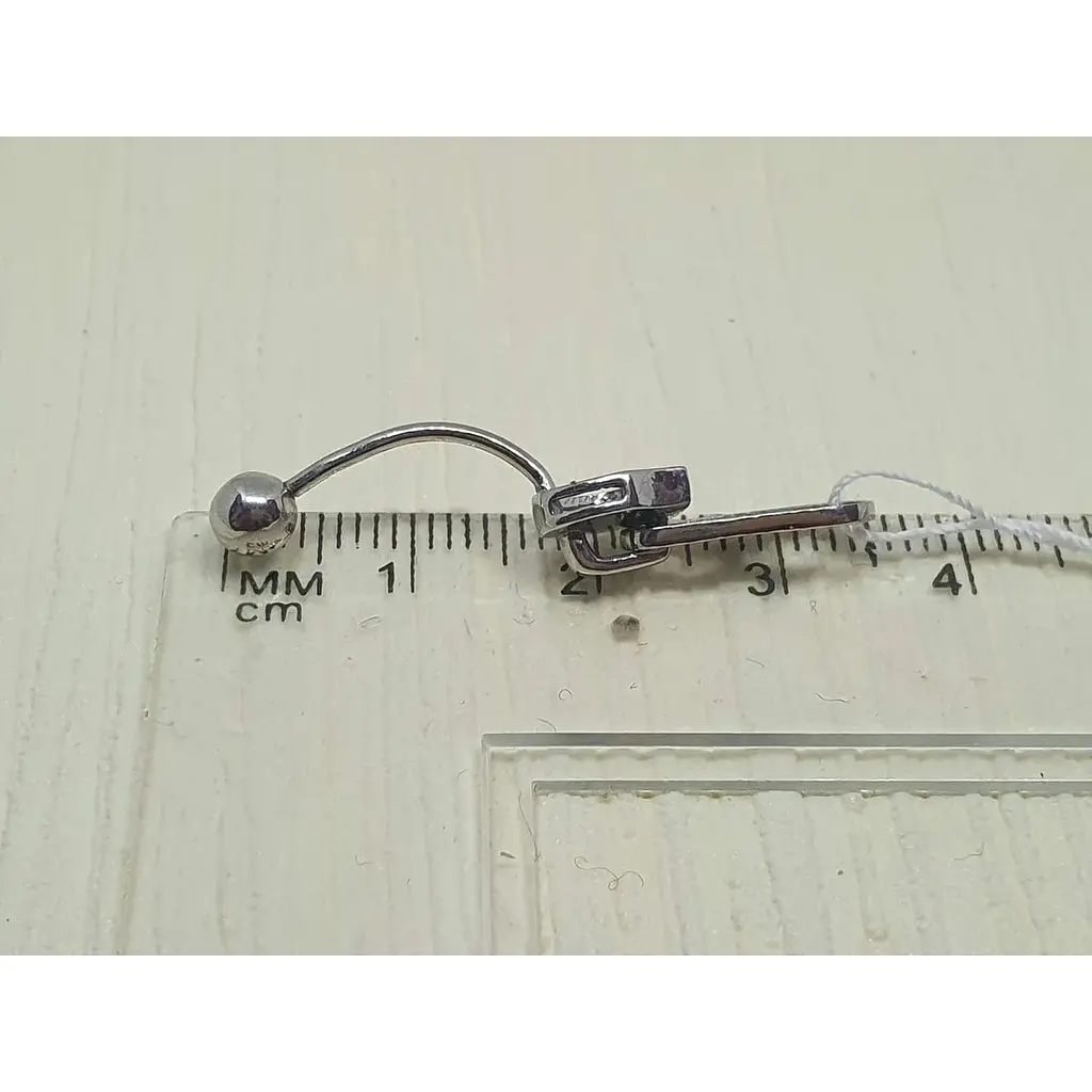 Срібна сережка для пірсингу пупка Ірій. 6019 - фото 3