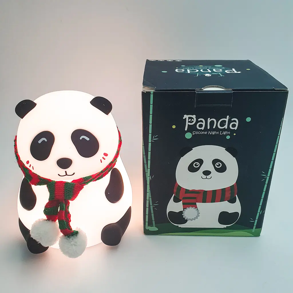 Силіконовий дитячий нічник Панда 7LED акумуляторний USB світильник іграшка 3D TOYS LAMP - фото 5