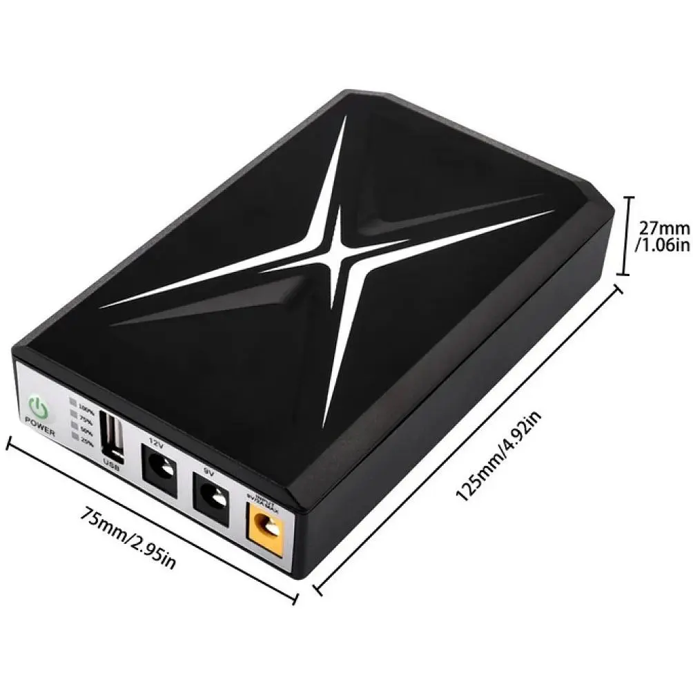 ИБП UPS DC 18W 10400mAh для роутера, терминала, камеры DCP-018W/5V/9V/12V/USB/LED Black + блок питания 9V 2A - фото 5