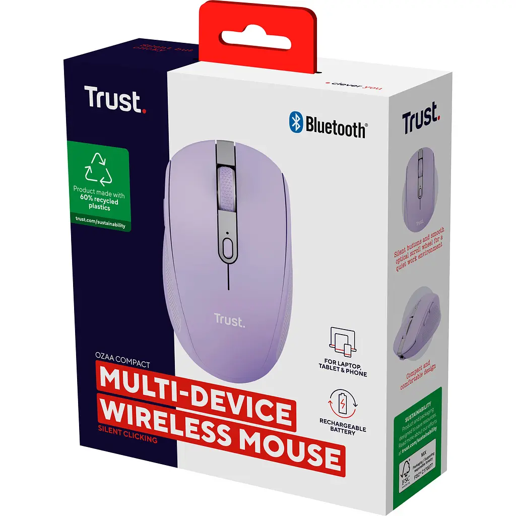 Миша Trust Ozaa Wireless Compact Purple (25384) [115602] - фото 6