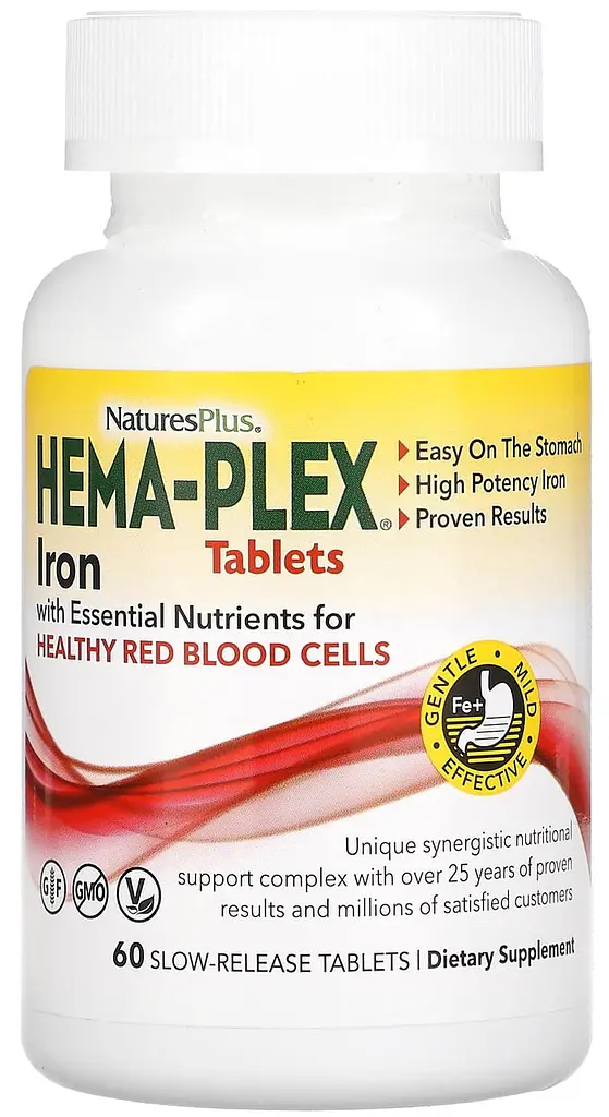 Залізо Hema-Plex 60 таблеток NaturesPlus