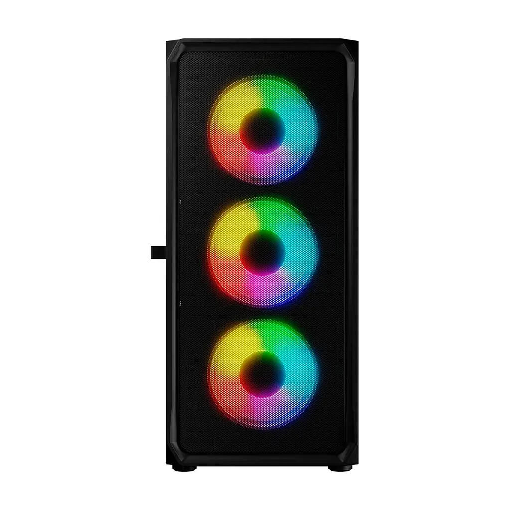 Корпус для ПК Logic concept PORTOS MESH+GLASS ARGB fans 4x120mm BLACK (AT-PORTOS-10-0000000-0002) - фото 4