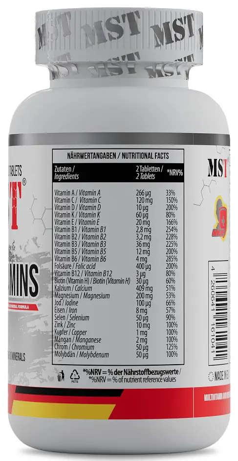 MST® Комплексні Вітаміни 13 Вітамінів і 10 Мінералів All Vitamins - 60 таблеток - фото 2