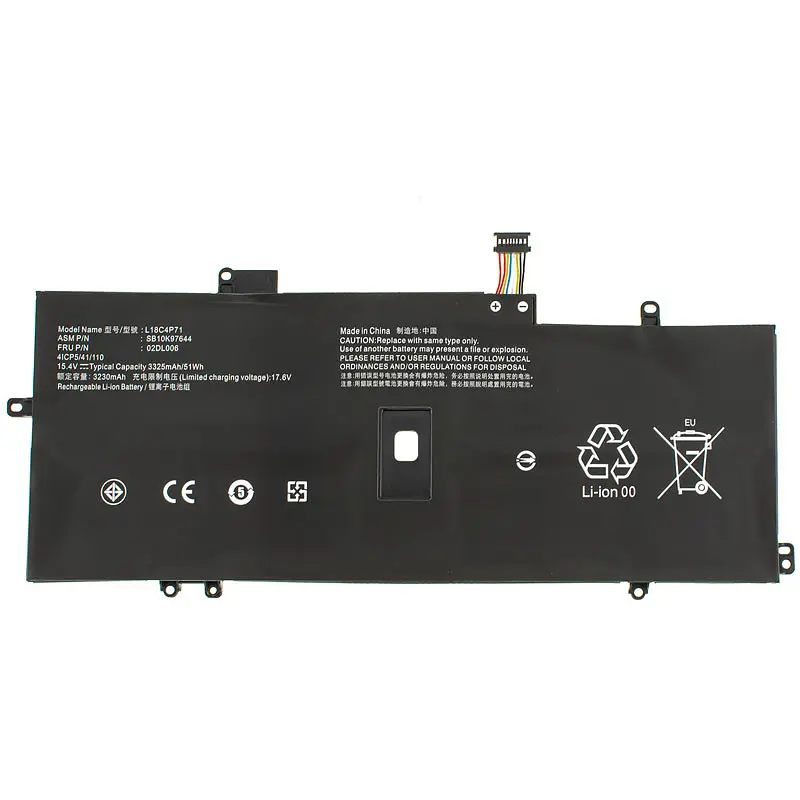 Батарея для ноутбука Lenovo L18C4P71 (ThinkPad X1 Карбоновий 7th Gen X1 Yoga 5th Gen) 15.36V 3325mAh 51Wh Чорний - фото 3