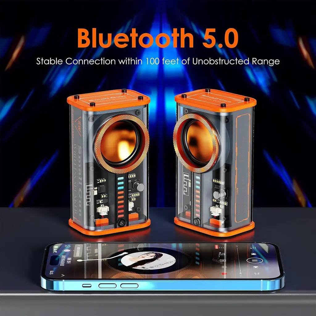 Портативна Bluetooth колонка K07 із прозорим корпусом, LED-підсвіткою та TWS - фото 6