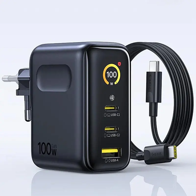 МЗП PicoGo AE21 Fast Charger 100W (1USB-A/2C) + кабель Type-C to Type-C (E0121B) Cosmic Black Baseus teh0029609 - фото 5