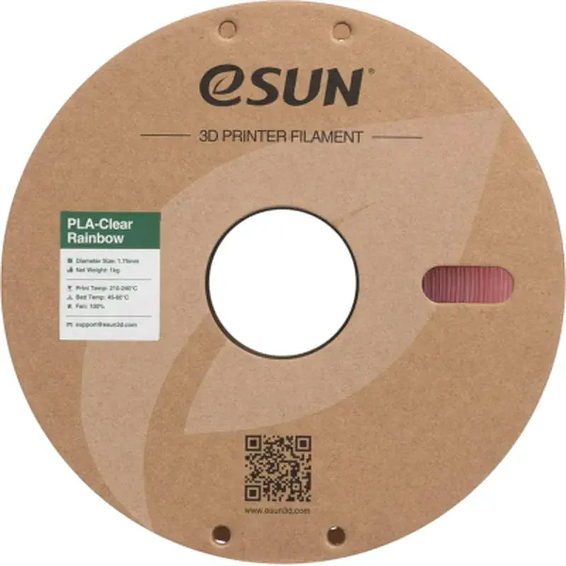 Пластик для 3D-принтера eSUN PLA Clear Rainbow 1,75mm 1kg PINK-Crystal (PLA-CLRB175O-CP1P1) - фото 2