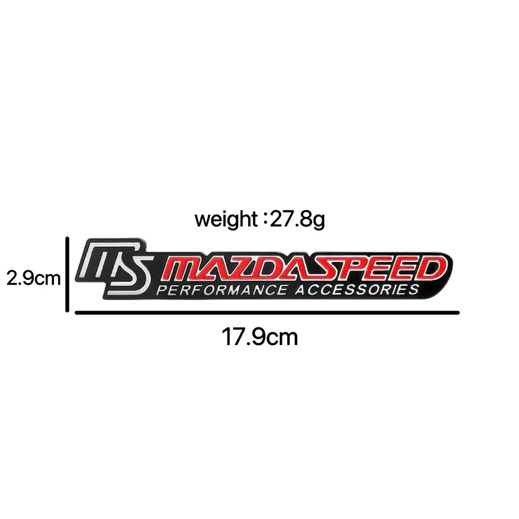 Емблема напис Mazda MS Червона 179×29мм алюміній (на скотчі) - фото 2