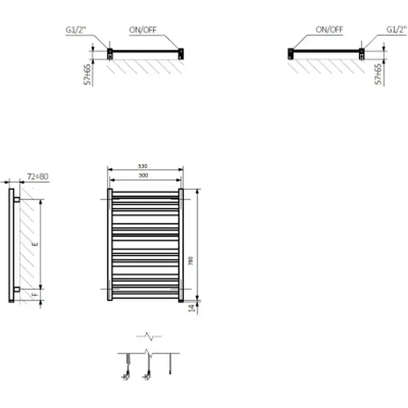 Сушарка для рушників Terma Marlin One 780x530 (WWMRN078053KS96E8P) - фото 2