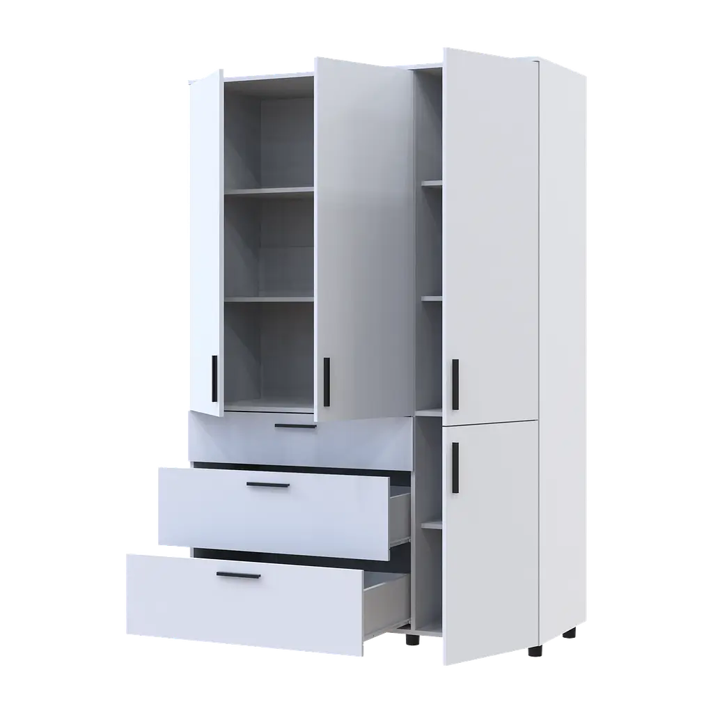 Шафа для одягу Doros Торн Білий 3 ДСП/3Ш (полиці) 135х51.6х200 (44900486) - фото 2