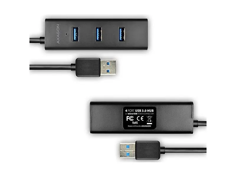USB-хаб AXAGON HUE-S2BP Black - фото 2