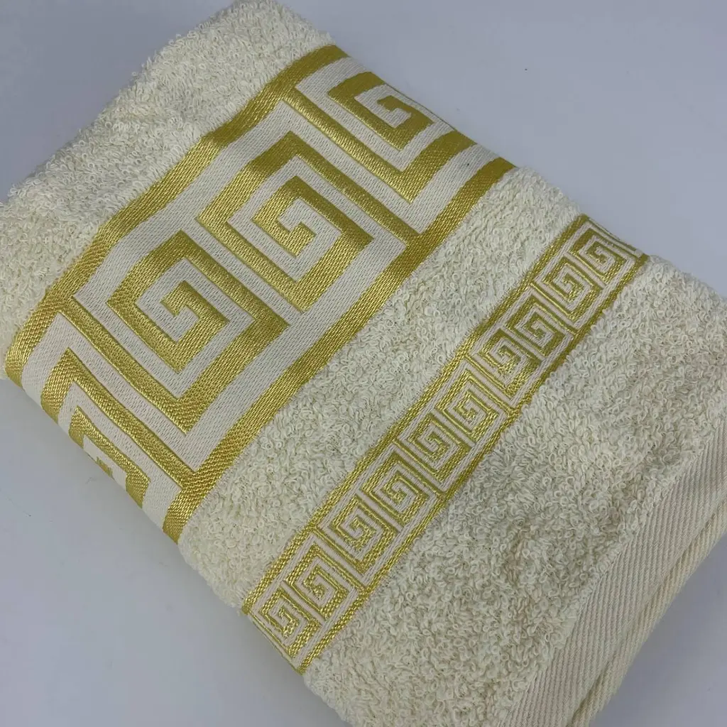 Рушник для обличчя махровий Febo Vip Cotton Grek Туреччина 6388 молочний 50х90 см - фото 6